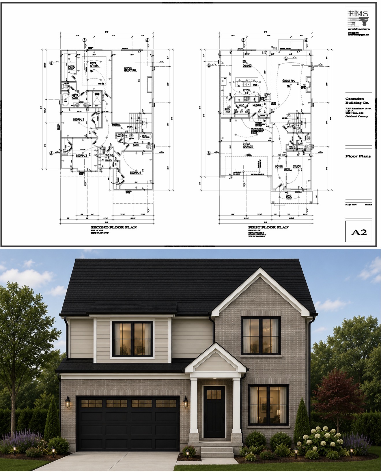 First- and second-floor plans for 725 Renshaw Avenue