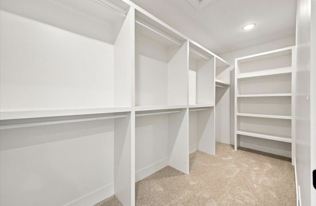 Walk-in closet with built-in storage system
